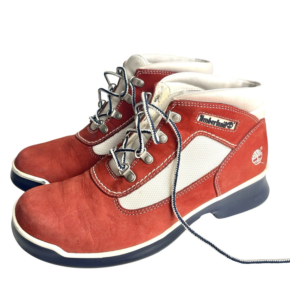 VTG Timberlands Red Suede Euro Women's Lady Field BT Hiking Boots‎ Size 8.5 | 39